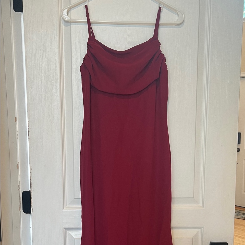 SHEIN Burgundy Cowl Neck Midi Slip Dress